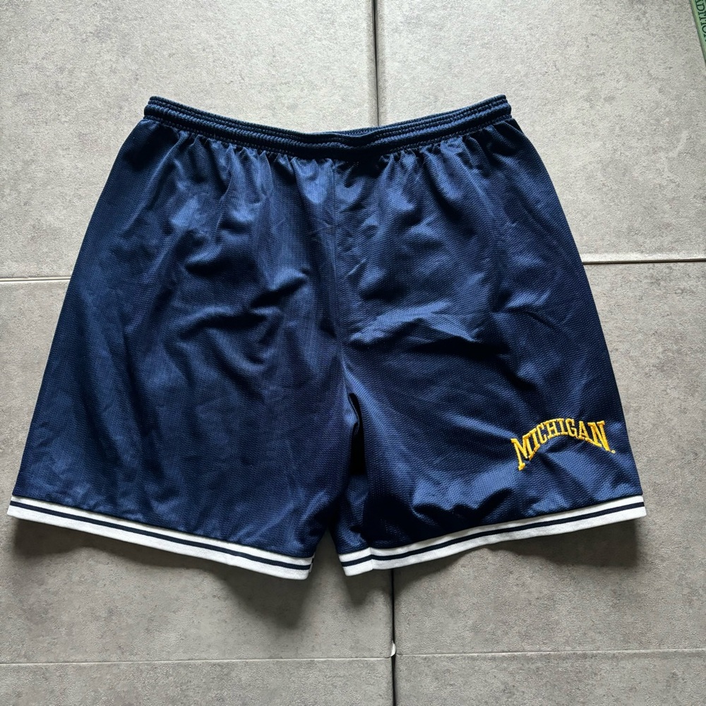 Vintage 90s blue u of m shorts